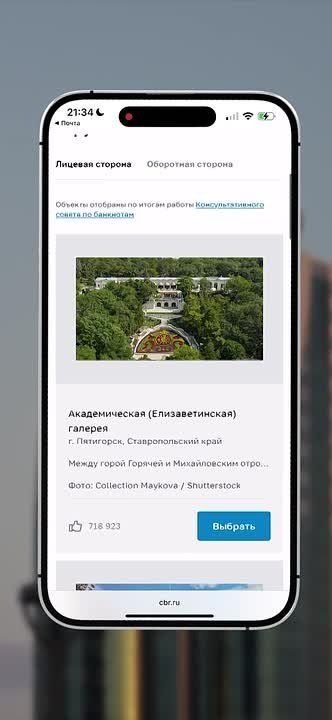 Подробная инструкция, как проголосовать за «Грозный-Сити» на сайте Банка России через iCloud