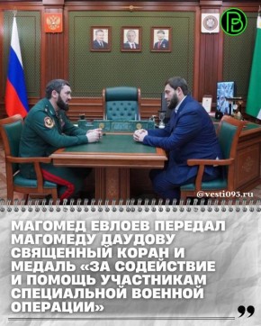Председатель Правительства ЧР Магомед Даудов провел встречу с первым вице-премьером Республики Ингушетия Магомедом Евлоевым