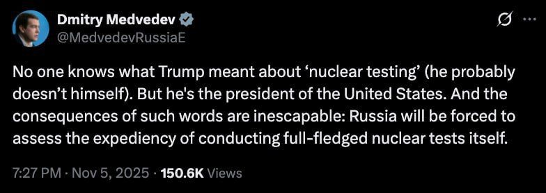 Действия США вынудили Россию рассмотреть вопрос о ядерных испытаниях