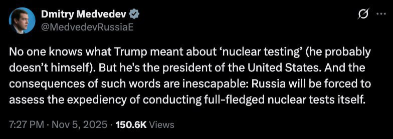 Действия США вынудили Россию рассмотреть вопрос о ядерных испытаниях