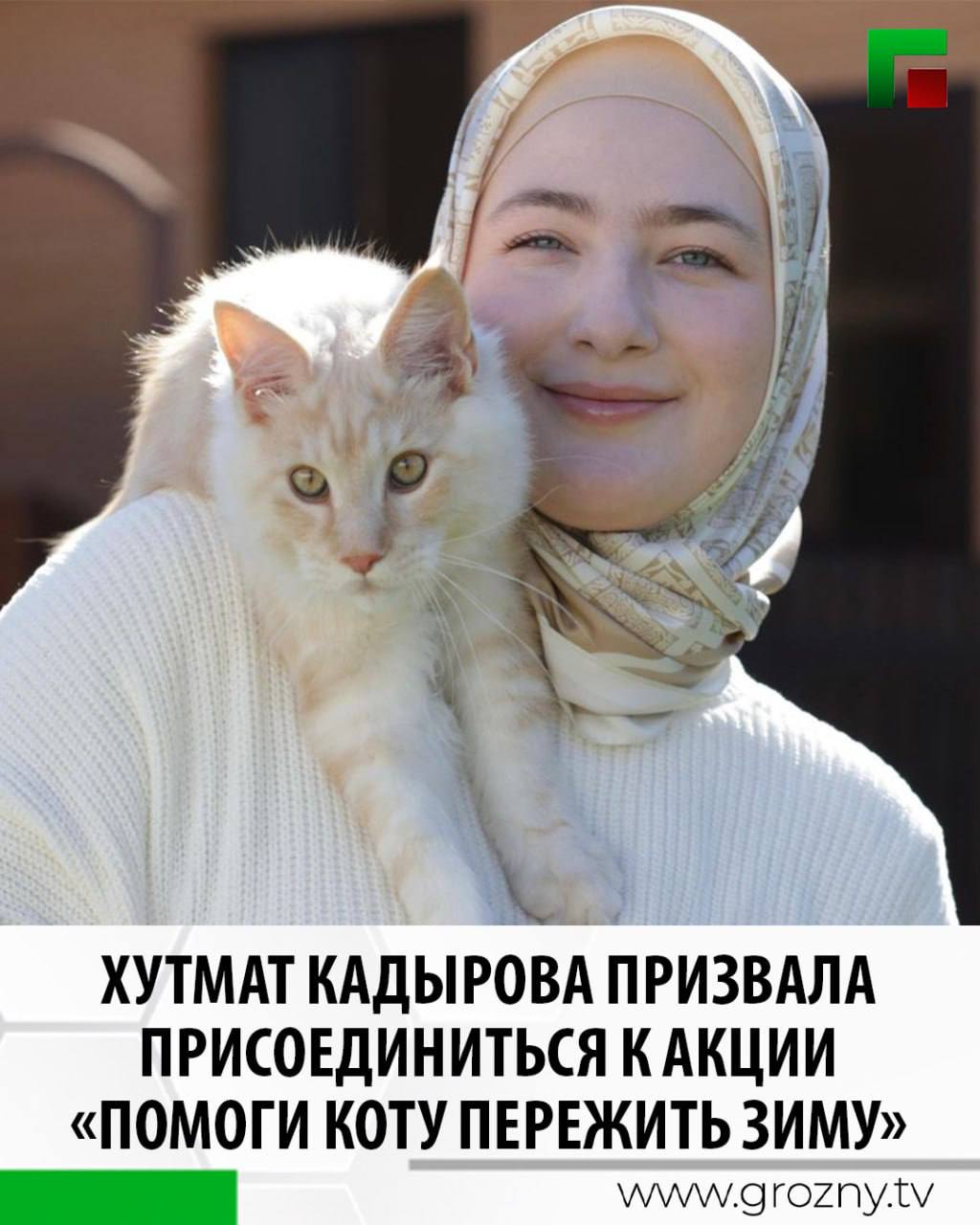 Акция в помощь животным запущена в Чеченской Республике по инициативе руководителя проекта «Woman in Islam» Хутмат Кадыровой