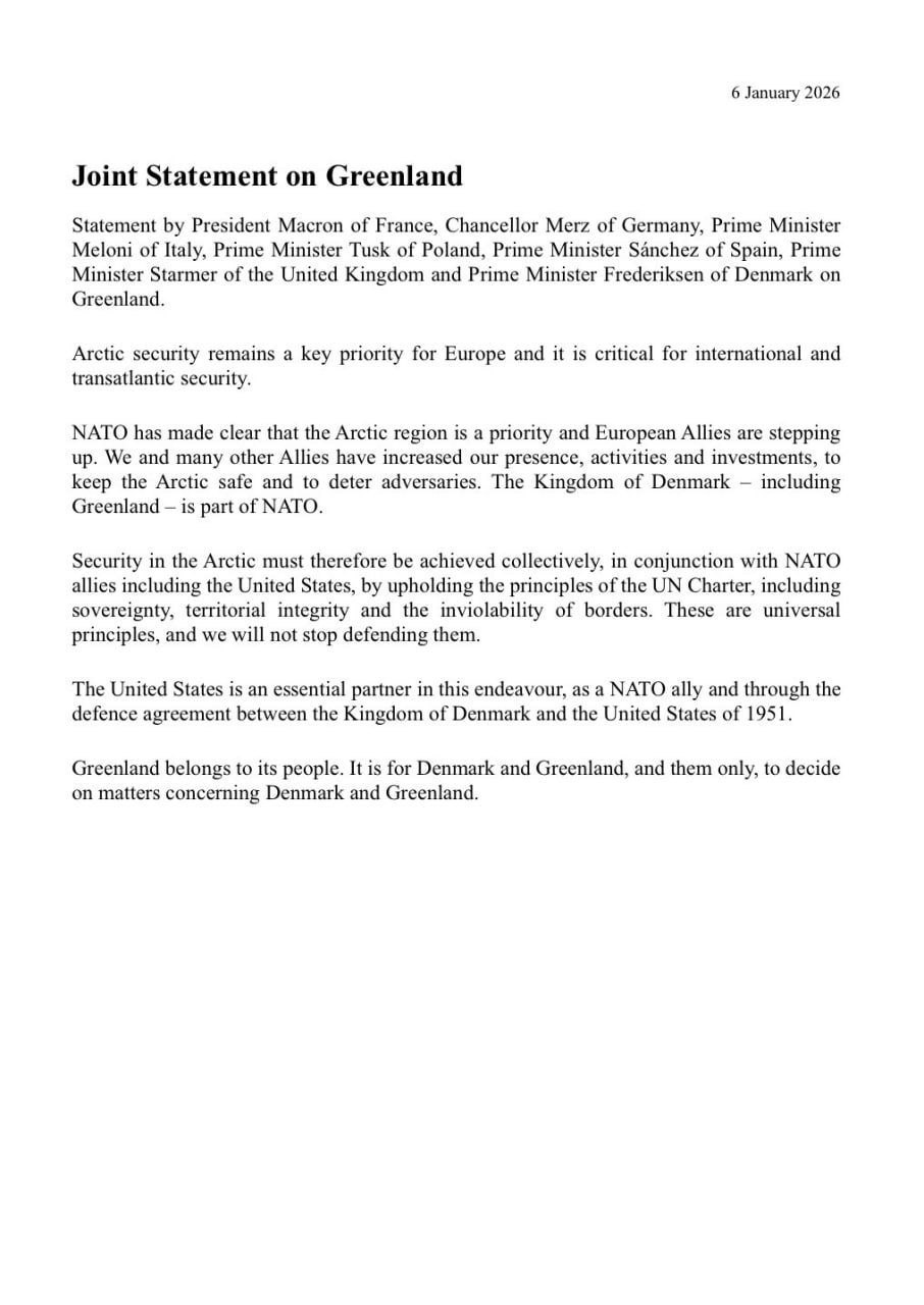 Европейские лидеры бросили вызов территориальным претензиям Трампа на Гренландию